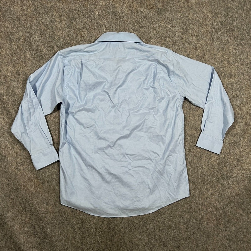Kenneth Cole Awear-Tech Men's Button Up Shirt Size 17 Blue Slim Fit Long Sleeve - Picture 3 of 6